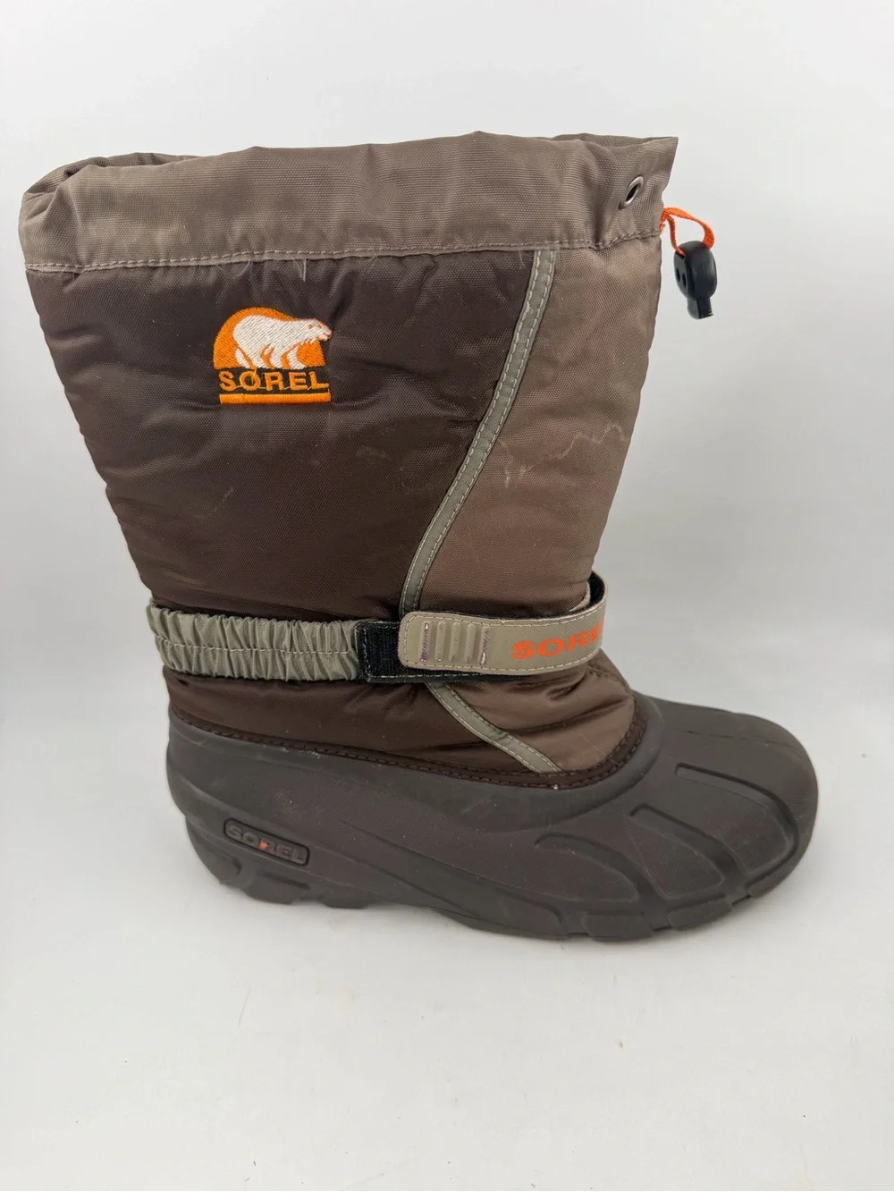 Sorel Kids Flurry -SZ 6- Brown Orange Waterproof Insulated Winter Snow Boots